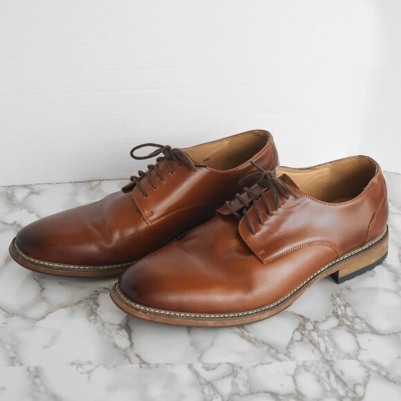 Joseph Abbound Brown Leather Oxfords Lace Up Dress Shoes Size  12 D - Picture 2 of 9